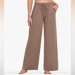 Women's Wide-Leg Drawstring Pants - Taupe